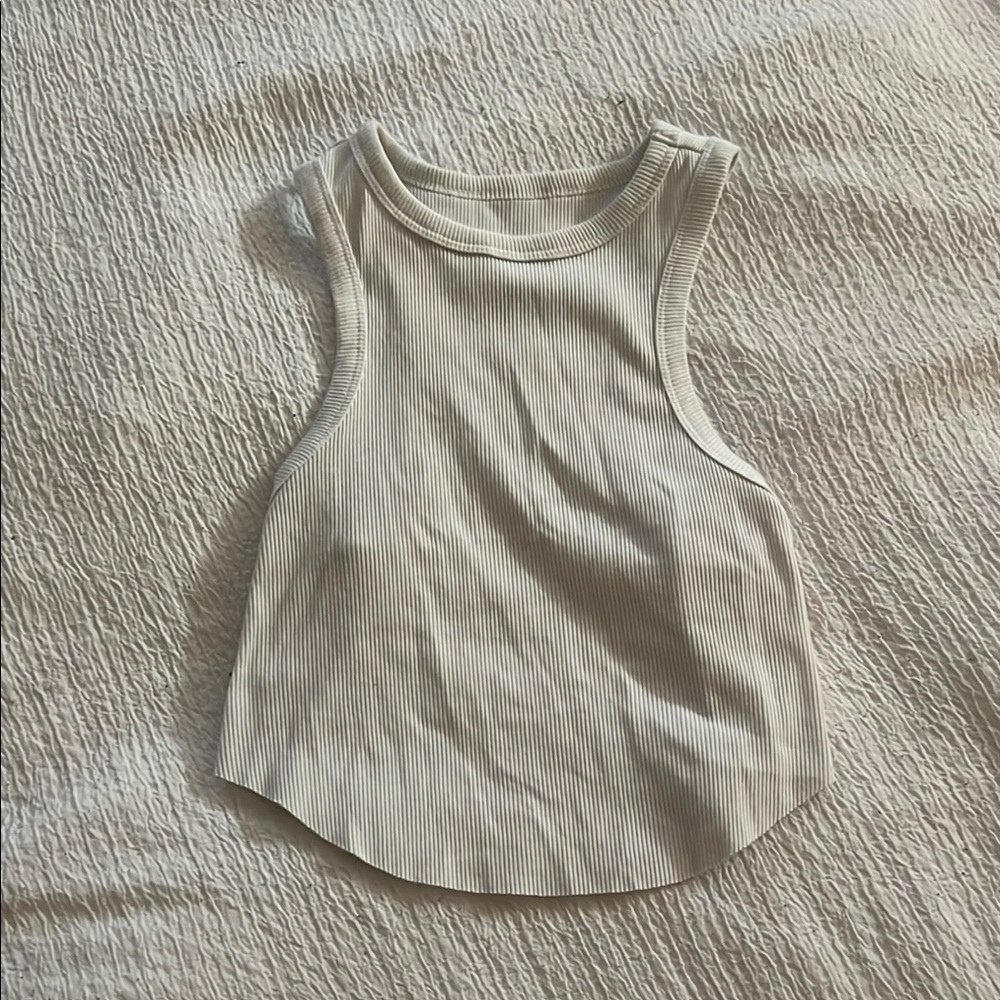 Wild Fable white Ribbed Crop Tank Top